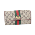 Gucci Ophidia Kolm p&otilde;rsakest Prinditud Logo Triip Web Pikk Klapp L&otilde;uend Nahk Kott Rahakott Unisex rahakott Beež 557803-9U8KT-8748 Basic Set (Bag+Dust Bag)