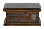 Briard, Berger de Brie II - wooden urn for dog ashes, personalized urn with engraving, small urn for dog ashes from the Art-Dog brand pruun