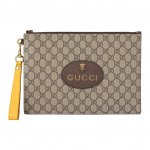 Gucci Neo Vintage Metallist Tiigripea Kaunistus Vana Lillelogo L&otilde;uendi ja Nahast Sidur Unisex Sidur Eebenipruun Kollane 473956-K9GOT-8861 Basic Set (Bag+Dust Bag)
