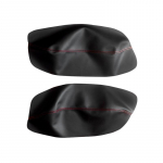 Vasakpoolse rooliga pehme nahast uksepaneeli kate VW Passat B5 1998 1999 2000 2001 2002-2005 jaoks Auto ukse k&auml;etoe paneeli katte liist Rear Black-red