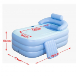 Suurus 160 * 84 * 64cm Suur kodumajapidamises kasutatav t&auml;ispuhutav vann Sinine T&auml;iskasvanutele Jalgpump SPA PVC Kokkupandav Kaasaskantav T&auml;ispuhutav Vann