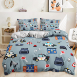 Tekk Autod Lastele Poistele Multikad Voodipesu Komplekt 3 Osa Pehme Kerge Mikrofiiber Tekk T&otilde;mblukuga Sidemetega S Comforter (quilt)-EU Single(135*200cm)3pcs