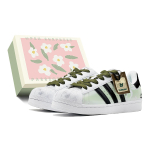 Adidas Originals Superstar 2 Low top Skateboard Shoes Unisex Black Green IH8659(TeamS1-S-BOX) 38 white