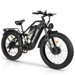 Elektriratas Philodo Jumbo 26 1500Wx2 tippv&otilde;imsusega mootoriga T&auml;ielikult amorditud t&auml;iskasvanute elektriratas 48V 46AH Kahekordne h&uuml;drauliline pidur Shimano 7 k&auml;iku must