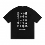 T02 CHROME HEARTS 2026 Suvi Uus K&otilde;rge Kvaliteediga Puuvillane &Uuml;mmarguse Kaelusega L&otilde;tv Suur Suurus Meeste ja Naiste T-s&auml;rk Paari T-s&auml;rk S must
