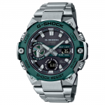 Casio meeste roostevabast terasest 200M veekindel p&otilde;rutuskindel kvartskell GST-B400CD-1A3 roheline