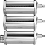 Pasta lisatarvik KitchenAidi seismikserile, roostevabast terasest pasta rull-l&otilde;ikuri komplekt, mis sisaldab pasta lehe rulli, spagetti ja fettuccine l&otilde;ikurit, 8