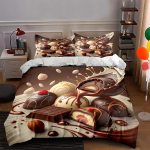 &Scaron;okolaaditeemaline disain Voodipesu Tekikatted Tekikatted Padjap&uuml;&uuml;rid kingitused (1 * Tekikott 2 * Padjap&uuml;&uuml;ri, ilma tekita) 135x200cm
