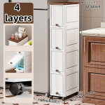 Kitsas kapp 20 cm laiune ratastel hoiustamine 2-6 riiuliga Suure mahutavusega ruumis&auml;&auml;stlik Tugev k&ouml;&ouml;ki, elutuppa, magamistuppa 3 layers valge