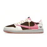 Jordan x Travis Scott Air Jordan 1 Must Roosa Muse Polsterdus Libisemisvastane Madal pealne Vintage Korvpallijalatsid Naiste DZ4137-700(Team1946-) 35.5