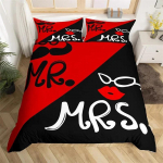 H&auml;rra Proua Voodipesukomplekt Mikrokiust Romantiline Pulmateemaline Tekikotikomplekt King Valentinip&auml;evaks Naljakad Tsitaadid Armastuse S&uuml;damega Tekikott 135x200cm
