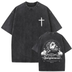 Kristlik usuline Jeesus Anna neile andeks Isa Vintage pestud T-s&auml;rk Mehed Naised Gooti Rock &Uuml;le suuruse T-s&auml;rgid Meeste t&auml;navar&otilde;ivad S black