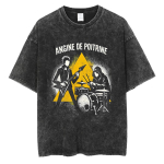 Vintage Pesemine Angine De Poitrine B&auml;ndi Kaup T-s&auml;rgid Meeste Rock Pop Muusika L&uuml;hikeste Varrukatega T-s&auml;rk Hip Hop Punk R&otilde;ivad T-s&auml;rgid M black