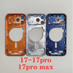 Korpus iPhone 17 Pro Max aku katte jaoks + keskmine raamistik + k&uuml;lgmiste nuppudega OEM iPhone 17 Pro Max tagakaane korpuse jaoks 17 pro must