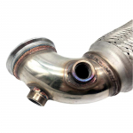 3 tolliline V-Band Downpipe Madala profiiliga 90 kraadine painduva l&otilde;&otilde;tsaga toru roostevaba