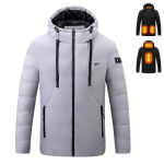 Unisex nutikas soojendusega talvejakk kapuutsiga - Laetav ja temperatuurireguleeritav. 6XL gray