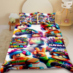 Roblox tekikate Roblox koomiksim&auml;ngu teismeliste voodipesukomplekt tekikate pehme magamistoa &uuml;hiselamu dekoratsioon parimad kingitused EU Single 135x200cm white