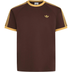 Adidas Originals Cali Kootud Triibuline &Uuml;mmarguse Kaelusega L&uuml;hikeste Varrukate T-s&auml;rk Meeste Topid KT7766 XS white