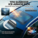 7.5mil TPH PPF Auto Katuseluugi Isolatsioonikile Kuumusevastane UV-vastane Kriimustuskindel Automaatne Katuseluuk Kaitsekile Auto Dekoratsioonikile 0.5mx1m Ice Blue