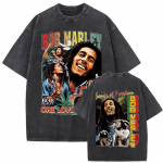 Pestud Vintage Reggae Bob Marley One Love Graafilise Prindiga T-s&auml;rgid Unisex Naiste R&otilde;ivad Vabaaja Puuvillased Retro T-s&auml;rgid S Streetwear S mitmev&auml;rviline