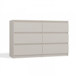 MILAN - Kaasaegne kummut 6 sahtliga magamistuba-elutuba-kabinet - 30x120x77 cm Beež