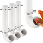 3-pakk Automaatne kanas&ouml;&ouml;tur, j&auml;&auml;tmevaba, PVC-torust kanakuudi s&ouml;&ouml;tja, rotikindel kanas&ouml;&ouml;tur, kaanega ja riputatav kanadele ja kodulindudele 3PCS