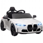 Elektriline lasteauto BMW M4, Heli ja Valgus, 3-5 km/h, Sisaldab. Puldiga, 3-5-aastastele, Valge 108 x 69.5 x 51 cm valge