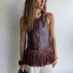 VAYLA Vintage Kunstnahast Tuttidega Vestid Naiste Kitsad Varrukateta Seljast Lahtised HALTER Topid Uued Daamide Kevad Suvi &Uuml;hev&auml;rvilised &Uuml;ler&otilde;ivad S