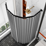 Kokkupandav veekindel du&scaron;ikardina komplekt n&auml;htamatu vannitoa vaheseinaga 2-Fold Rod + Curtain 100x180cm