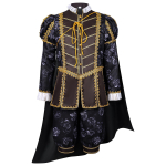 Meeste Keskaegne Kost&uuml;&uuml;m Cosplay Halloween Keskaegne Luksuslik Viktoriaanlik Prints Kost&uuml;&uuml;m Meestele XXXL must