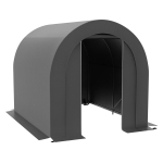 Aiamaja v&auml;listingimustes hoiustamistelk jalgrattakuur jalgrattagaraaž PE kate metall 2,4 x 1,8 x 1,9 m tumehall 239 x 180 x 190 cm