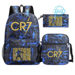 3 tk CR7 Seljakotti Ronaldo Prindiga Poistele T&uuml;drukutele Koolikotid &Otilde;pilane Teismeline Mochila S&uuml;learvuti Reisi Seljakott Kingitus 16 inches gray