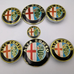 7 tk 74mm Auto Kapott Pagasiruum Rooliratas Embleem Alfa Romeo Brera 159 New Spider Giulietta 156 Mito Giulia 147 Veljekeskuskatte SY1 kuld