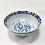Keraamilised lauan&otilde;ud Jingdezheni sinivalge portselanist rameni supikauss Hiina riisikausid Draakoni muster Vintage s&ouml;&ouml;giriistad 4.5 inches