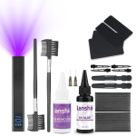 Lanshii V-Light UV-liimiga juuksepikenduste komplekt &ndash; N&auml;htamatu liimimiskomplekt eemaldajaga professionaalseks salongikasutuseks ja koduseks kasutamiseks Glue-CL Lamp-BK gray