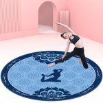 Libisemiskindel &uuml;mar fitness-matt: Heli summutav, l&ouml;&ouml;ke neelav h&uuml;ppen&ouml;&ouml;ri, aeroobika ja joogamati. 100 cm Diameter (Upgraded Silicone Base)