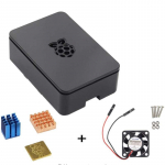 Raspberry Pi 3 2 korpuse kaane&uuml;mbris ja jahutusventilaator ning alumiiniumradiaatori 1 komplekt must