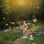 5D Teemantmaal Rhinestones Tikand Happy Forest Bunny Teemantkunst Seinakunst Dekoor 30x30CM