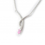 Les Tr&eacute;sors De Lily [B9853] - Collier Argent 'Tentation' Rose Blanc h&otilde;be