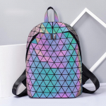 Naiste seljakott helendav geomeetriline ruuduline litriga naiste seljakotid teismelistele t&uuml;drukutele Kotikott, n&ouml;&ouml;riga kott Holograafiline seljakott mitmev&auml;rviline