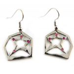NOA [G0461] - Boucles Cr&eacute;ateur 'Nuit Etoil&eacute;e' rose argent&eacute; Heleroosa