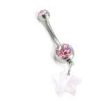 Les Tr&eacute;sors De Lily [H9206] - Body Piercing 'Etoile' rose Heleroosa
