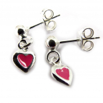 Les Tr&eacute;sors De Lily [K4745] - Boucles Argent 'Love' rose argent&eacute; Heleroosa