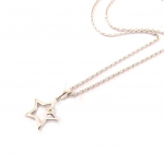 Altesse [L0165] - Collier Argent 'Etoile' Blanc h&otilde;be