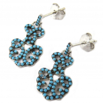 Les Tr&eacute;sors De Lily [P1213] - h&otilde;bedased t&uuml;rkiissinised  Navajos  h&otilde;bek&otilde;rvar&otilde;ngad (roodiumiga kaetud) - 23x10 mm t&uuml;rkiissinine