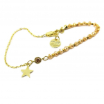 7bis [P8290] - K&auml;sitsi valmistatud k&auml;ev&otilde;ru  A Star is Born  kuldne merevaik - 6x6 mm oranž