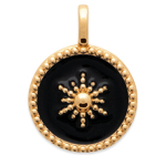 Les Tr&eacute;sors De Lily [Q8475] - Pendentif Plaqu&eacute; or 'Cl&eacute;opatra' noir dor&eacute; (&eacute;toile) - 13 mm must