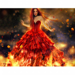 Teemanttikandid Teemantmaalid Punane seelik Haldjas Ristpiste Teemantmosaiik N&auml;put&ouml;&ouml; K&auml;sit&ouml;&ouml; 20X30CM