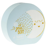 Les Tr&eacute;sors De Lily [R0493] - Blue 'Messages' puidust hoiup&otilde;rsas (minu v&auml;ike unistuste kast!) - 15x14. 5x5 cm (kuu) sinine