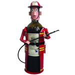 Les Tr&eacute;sors De Lily [R0665] &ndash; punane tulet&otilde;rjuja 'Metal Sculpture' pudelihoidja &ndash; 24x10 cm punane